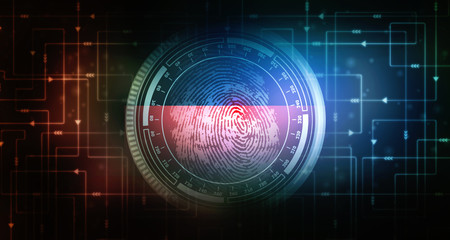 Fingerprint Scanning Technology Concept 2d Illustration