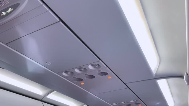 aircraft interior bottom view, air conditioning light