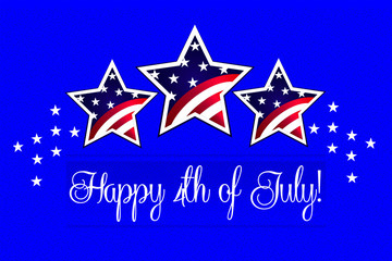 Obraz premium Kartka z okazji Dnia Niepodległości 4 lipca