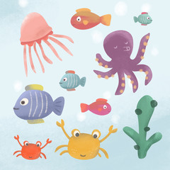 sea animals set