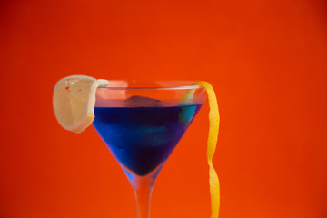blue lagoon cocktail in glass