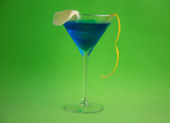 blue lagoon cocktail in glass