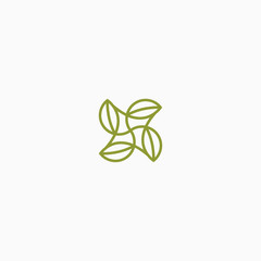 Abstract Leaf ornament Logo Icon Design Template. Nature, organic, garden, plants