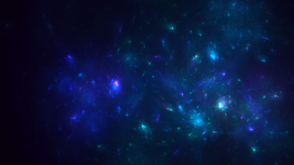 Obraz premium 3D rendering abstract blue fractal light background