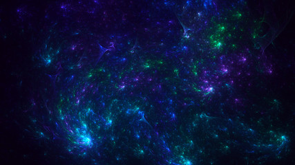 3D rendering multicolored abstract fractal on black background