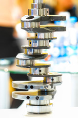 The image of a crankshaft close up