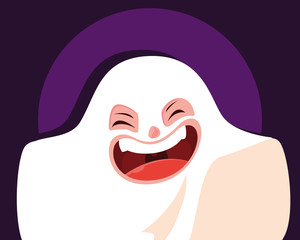 cute boy disguised of ghost