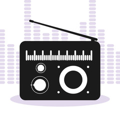 banner with old radio music
