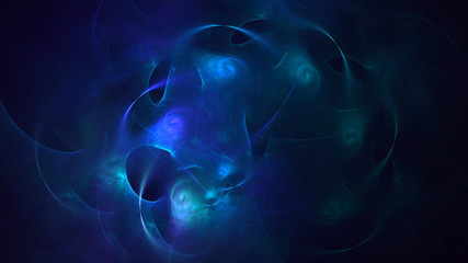 3D rendering multicolored abstract fractal on black background