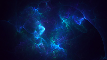 3D rendering multicolored abstract fractal on black background