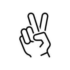 Obraz premium Black line icon for victory