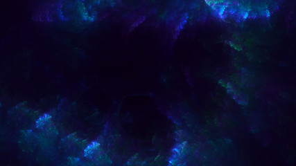 3D rendering multicolored abstract fractal on black background