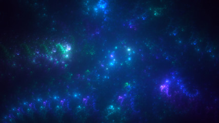 3D rendering multicolored abstract fractal on black background