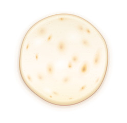 Wheat pita bread. Ingredient for cook tortilla, burrito, taco, burritos, tacos. Realistic loaves. Food design. Eps10 vector illustration.