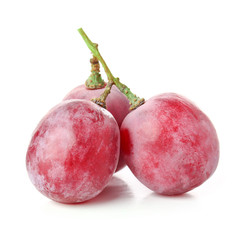 Ripe sweet grapes on white background