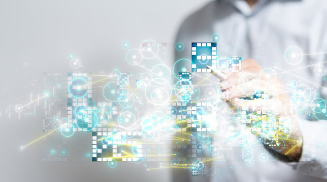 Innovation futuristic digital data binary code background technology