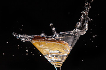 Orange, Glass, Ice And Water