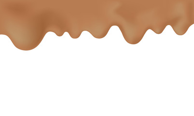 Splash of chocolate. 3d vector realistic. hot dairy chocolate or drink. fresh fluid. Drops dripping down. Template on white background. Vector illustration. eps10. 