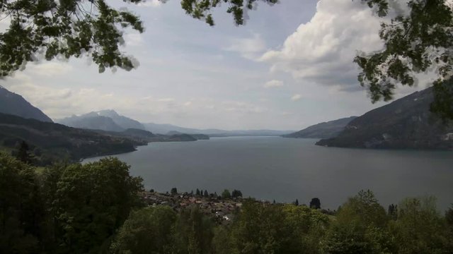 Timelapse on a summer day from Meielisalp towards Thun, Switzerland