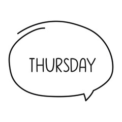 Thursday. Vector lettering illustration for greeting card, t shirt, print, stickers, posters design.