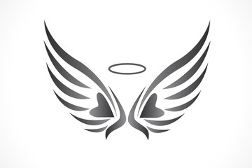 Angel love wings icon logo vector image