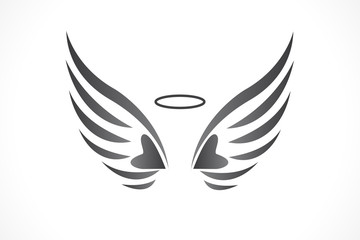 Logo angel love wings religion symbol vector web image 