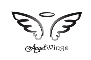 Angel wings logo icon vector