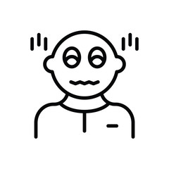 Black line icon for scared 