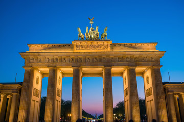 The Brandenburg Gate in Berlin at night