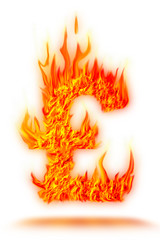 pound symbol fire on isolate background