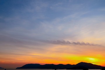 sunset in the mountains