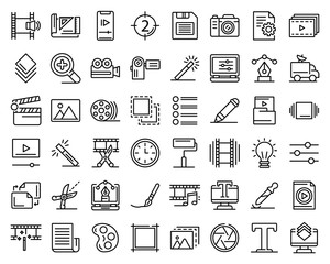 Editor icons set. Outline set of editor vector icons for web design isolated on white background