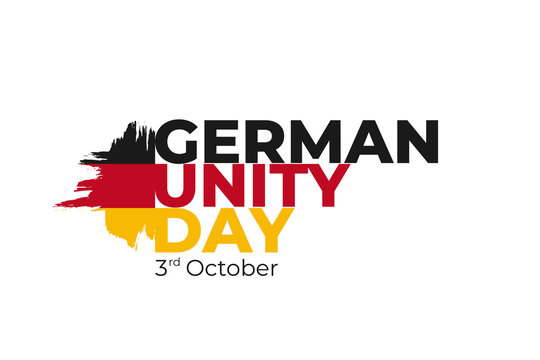 German Unity day - Tag der Deutschen Einheit, national Germany holiday greeting card, banner, poster template. Patriotic nation colors flag. Vector illustration