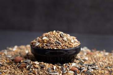 pile of seeds spread over a table top