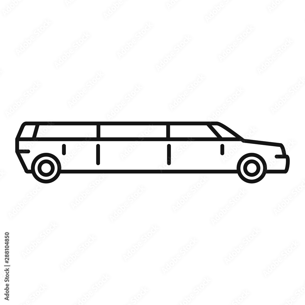 Poster retro limousine icon. outline retro limousine vector icon for web design isolated on white backgroun