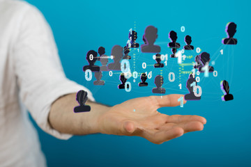 conceptual image with social connection