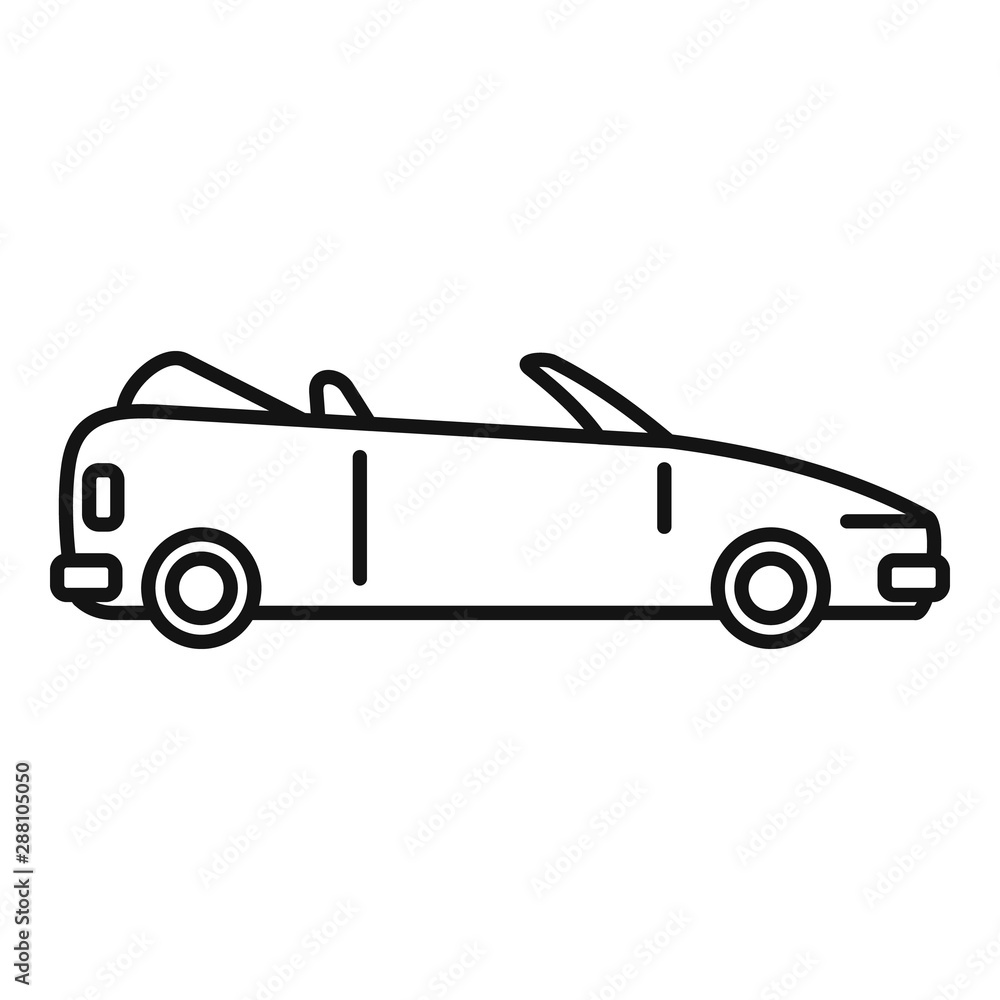 Poster fast cabriolet icon. outline fast cabriolet vector icon for web design isolated on white background