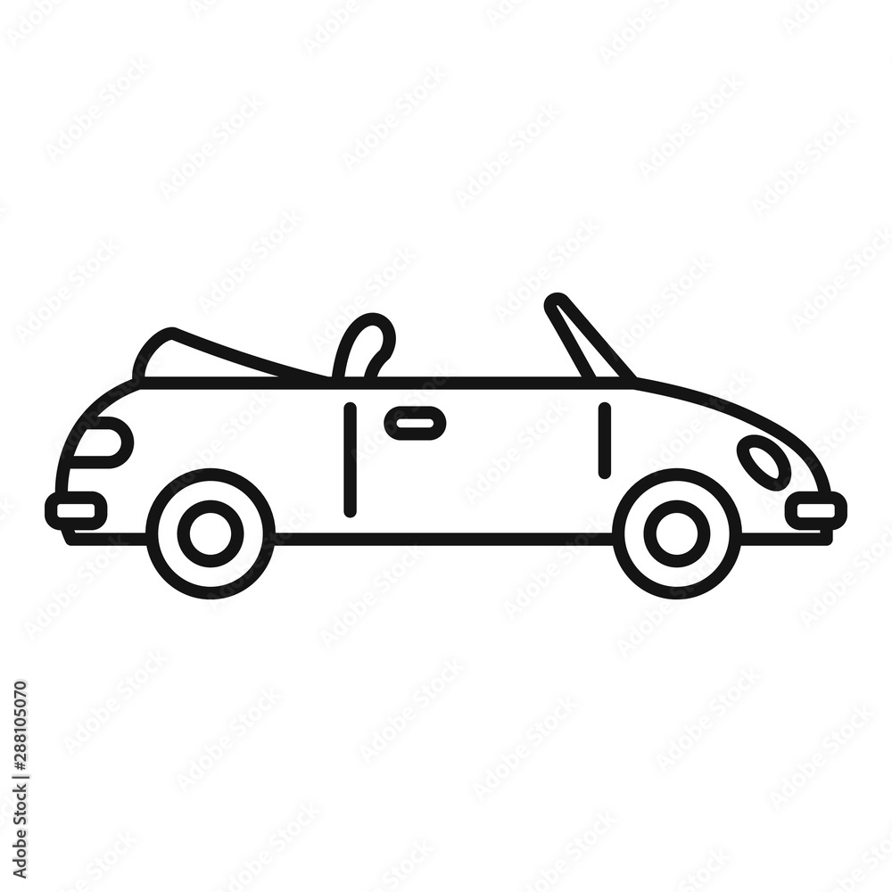 Poster retro cabriolet icon. outline retro cabriolet vector icon for web design isolated on white backgroun