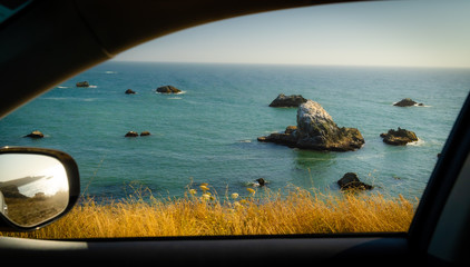 Pacific Ocean view by the car in SF Bay Area, daylight ocean view, landscape, highway 1, pacific...