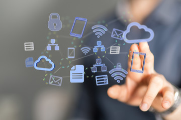 Protect Cloud Information Data Concept..