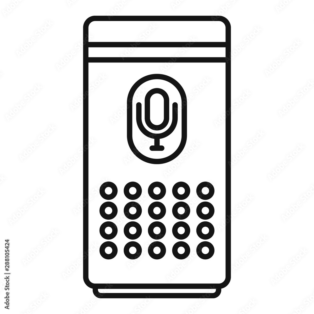 Poster smart speaker control icon. outline smart speaker control vector icon for web design isolated on whi