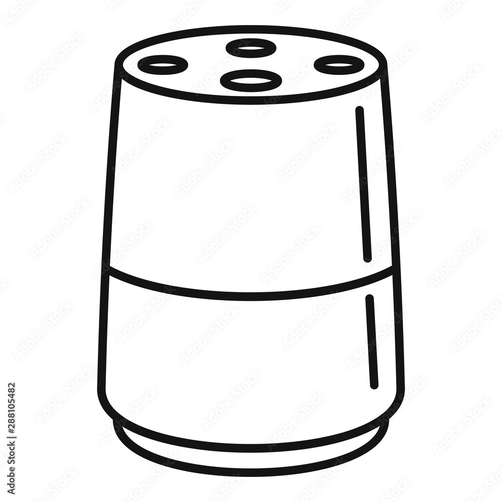 Poster audio smart speaker icon. outline audio smart speaker vector icon for web design isolated on white b