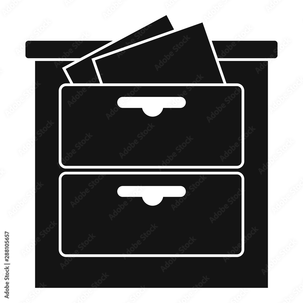 Poster archive drawer icon. simple illustration of archive drawer vector icon for web design isolated on wh