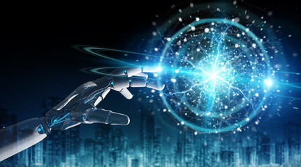 Intelligent robot humanoid using digital global network 3D rendering