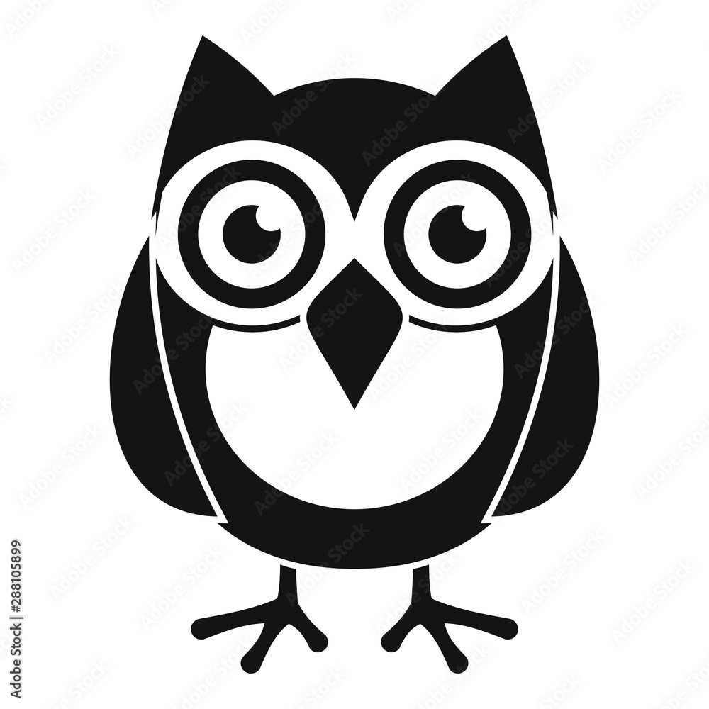 Poster smart owl icon. simple illustration of smart owl vector icon for web design isolated on white backgr