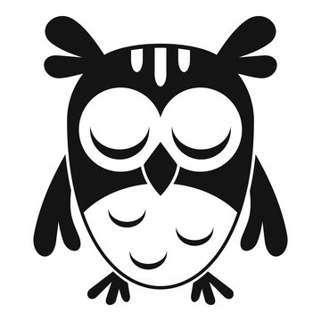 Sleeping owl icon. Simple illustration of sleeping owl vector icon for web design isolated on white background