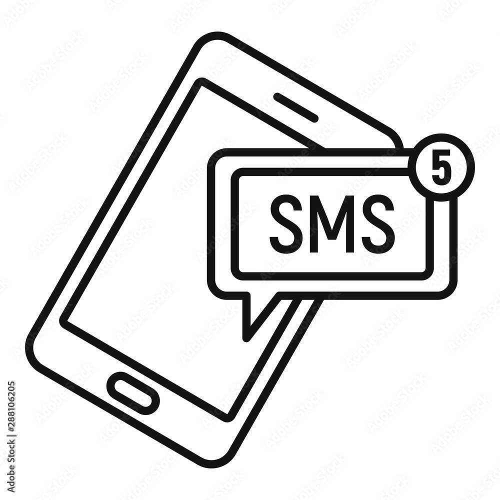Poster smartphone sms icon. outline smartphone sms vector icon for web design isolated on white background