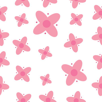 Flower seamless pattern vector design, pink of floral concept
