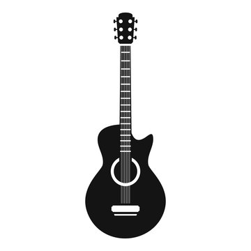 Guitar icon. Simple illustration of guitar vector icon for web design isolated on white background