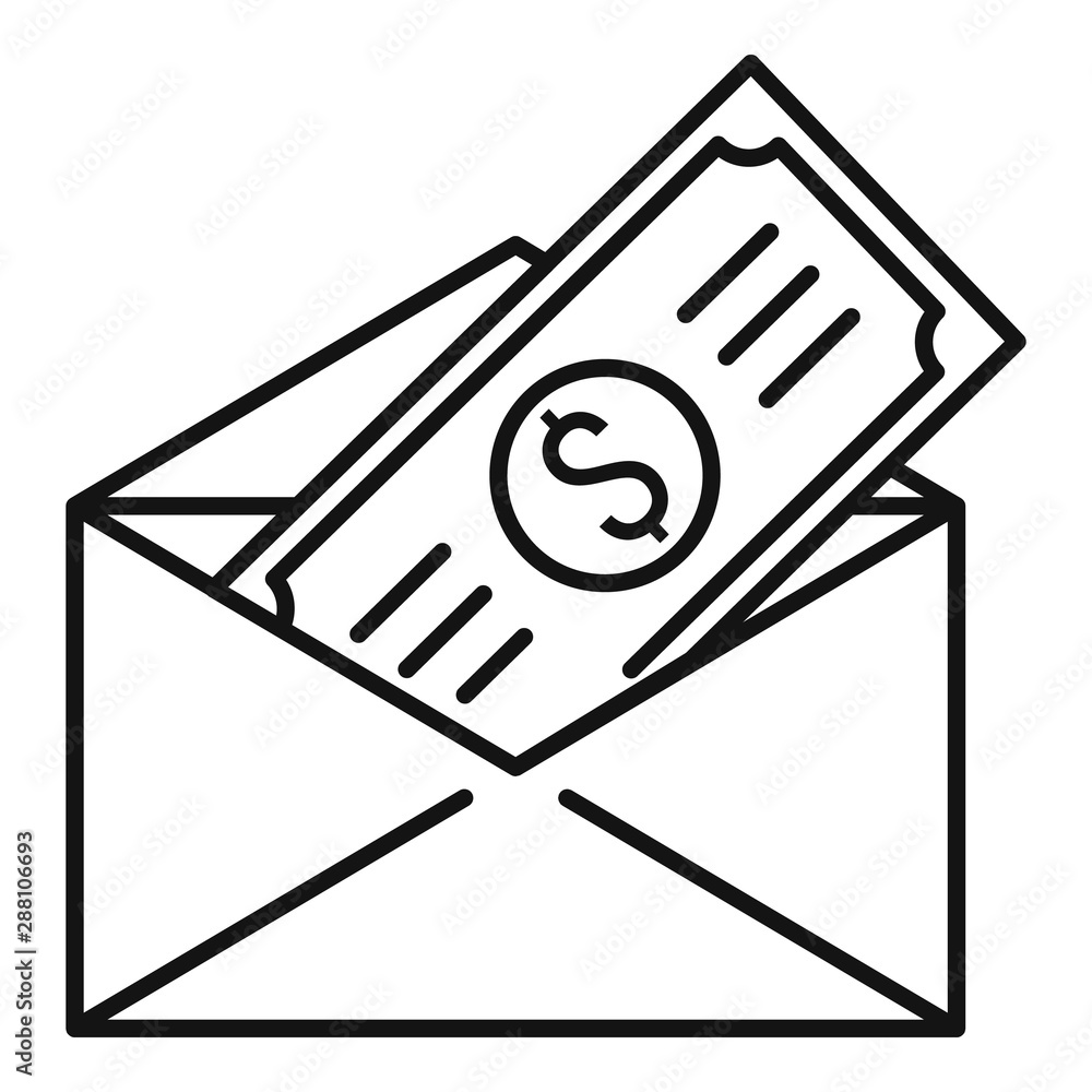 Poster money envelope icon. outline money envelope vector icon for web design isolated on white background